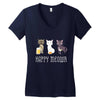happy meowr Women's V-Neck T-Shirt