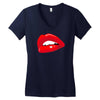 lips red kiss passion girl Women's V-Neck T-Shirt