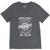 knitting makes me happy you not so much V-Neck Tee