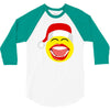 santa laughing smiley 3/4 Sleeve Shirt