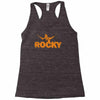 new rocky balboa stallone dark blue logo movie Racerback Tank
