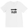 i'm with stupid V-Neck Tee