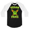 vegan pirate 3/4 Sleeve Shirt