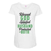 blessed god by spoiled by my husband protected by both Maternity Scoop Neck T-shirt