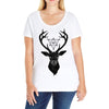 Deer With Diamond Ladies Curvy T-Shirt