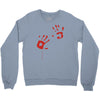 bloody hand print funny zombie kill undead blood horror killer Crewneck Sweatshirt