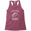 fitness fit taco in my mouth funny food eating healthy exercise gym Racerback Tank
