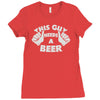 this guy needs a beer Ladies Fitted T-Shirt
