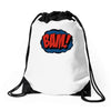 comic bam Drawstring Bags