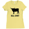 bull shirt funny small humor crude awesome beer tee cool geek nerd hum Ladies Fitted T-Shirt