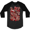 rood en wit 3/4 Sleeve Shirt