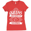 Queens Are Born In November Ladies Fitted T-Shirt