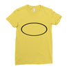 black oval Ladies Fitted T-Shirt