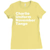 charlie uniform november tango Ladies Fitted T-Shirt