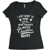 drink wine &amp; watch christmas movies Women's Triblend Scoop T-shirt