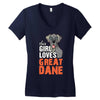 This Girl Loves Her Great Dane Women's V-Neck T-Shirt