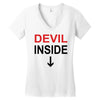 devil inside Women's V-Neck T-Shirt