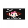 August Peeking Out Baby Girl in Spanish License Plate