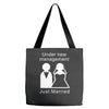 under new management   just married Tote Bags