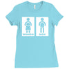 restroom sign sticker vinyl decal Ladies Fitted T-Shirt