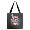 dachshund floral Tote Bags