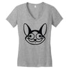 cat character graphic Women's V-Neck T-Shirt