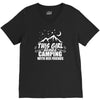 This Girl Loves Camping With Her Friends V-Neck Tee
