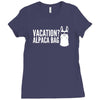 vacation alpaca bag animal humor funny Ladies Fitted T-Shirt