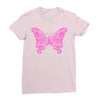 breast cancer butterfly Ladies Fitted T-Shirt
