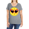 Lemon with Disco Glasses Ladies Curvy T-Shirt