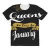 queens are born in january All Over Women's T-shirt