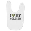 i love my soldier regular camouflage Baby Bibs