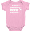 a balanced diet is a beer in each hand Baby Onesie