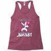 january  born unicorns Racerback Tank