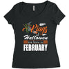 Halloween Kings Are Born In February Women's Triblend Scoop T-shirt