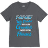 Papaw Was Created because Grankids Need Real Hero V-Neck Tee