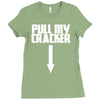 pull my cracker funny xmas christmas Ladies Fitted T-Shirt