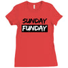 sunday funday t shirt funny jersey shore football Ladies Fitted T-Shirt