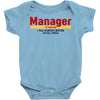 Manager Of Myselfy i Was Nobody Before Social Media Baby Bodysuit