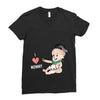 Cute Baby Painter's Mom Love Ladies Fitted T-Shirt