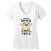 angel pug [converted] Women's V-Neck T-Shirt