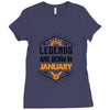 Legends Are Born In January Ladies Fitted T-Shirt