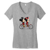 biking down main street Women's V-Neck T-Shirt
