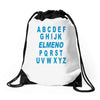 alphabet abc elemno Drawstring Bags