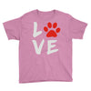 love dog paw Youth Tee