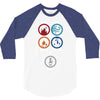 Bong Mathematics design with Earth, Fire, Air, Water and bong icons 3/4 Sleeve Shirt