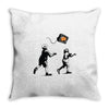 banksy kids play t.v. ball Throw Pillow