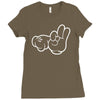 rude hands, ideal gift or birthday present. Ladies Fitted T-Shirt