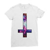 inverted galaxy cross funny  religion banter space fashion new Ladies Fitted T-Shirt