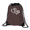 hearts sticker vinyl decal Drawstring Bags